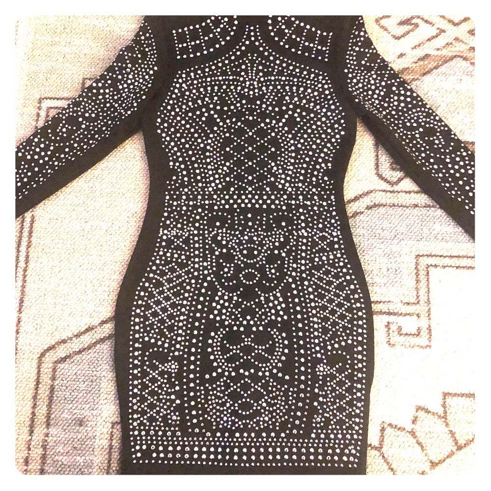 Brand new studded baroque inspired body con dress!